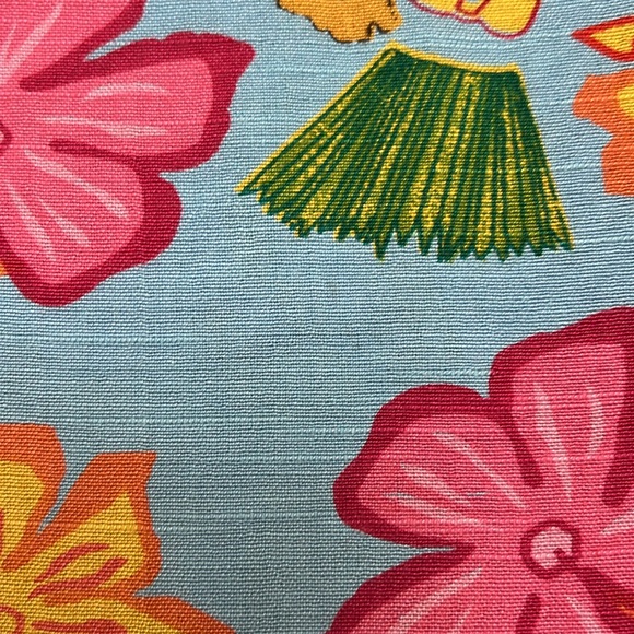 Rare MOE Vintage 60s/70s Blue Hawaiian Print Mod Mini Dress - Picture 8 of 9